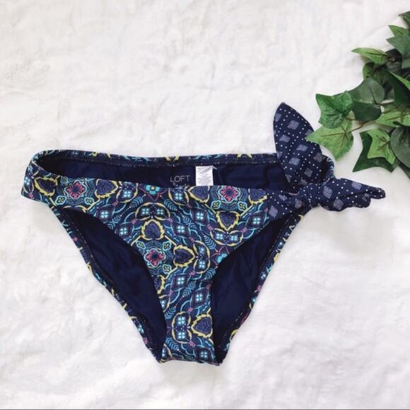 LOFT Blue Beach Side Tie Hipster Bikini Bottom - Picture 4 of 8